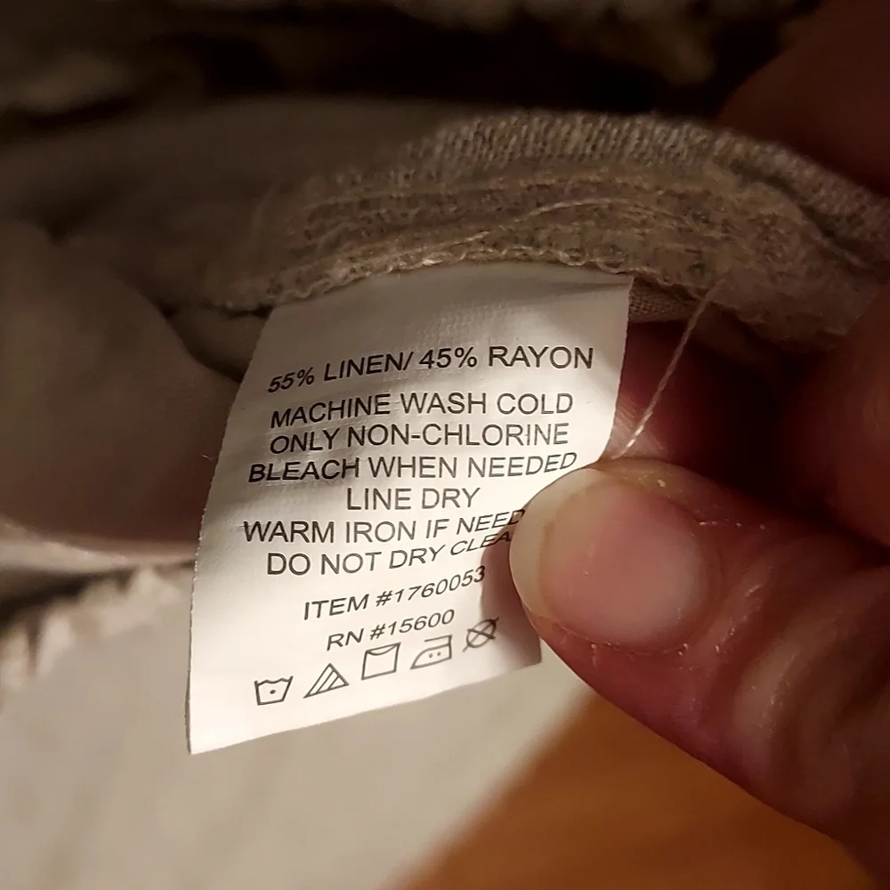 4/$18 Linen Canvas Capri Beach Pants - Picture 5 of 5